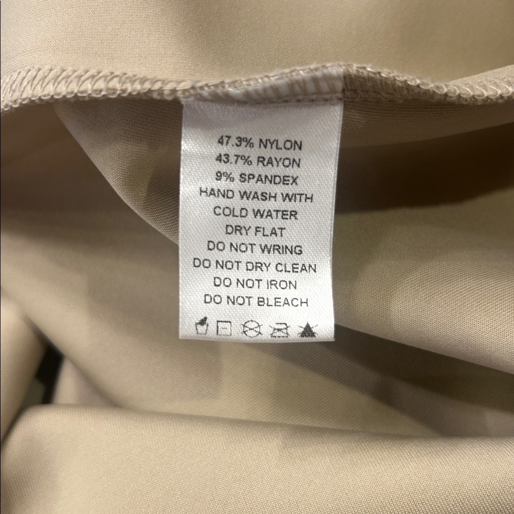 P Cill Butter Taupe Modal Etta Short Sleeve Crew Neck Dress Women’s Size Large - Picture 8 of 9